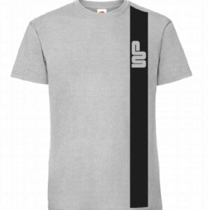 Wood & Pickett Stripe T Shirt - Grey With Black Stripe & Logo - Small - WP25056S