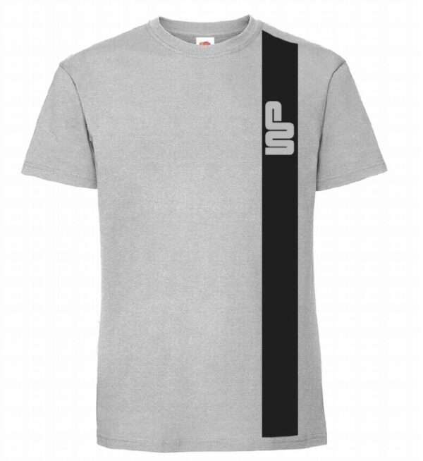 Wood & Pickett Stripe T Shirt - Grey With Black Stripe & Logo - WP25056 - Image 3